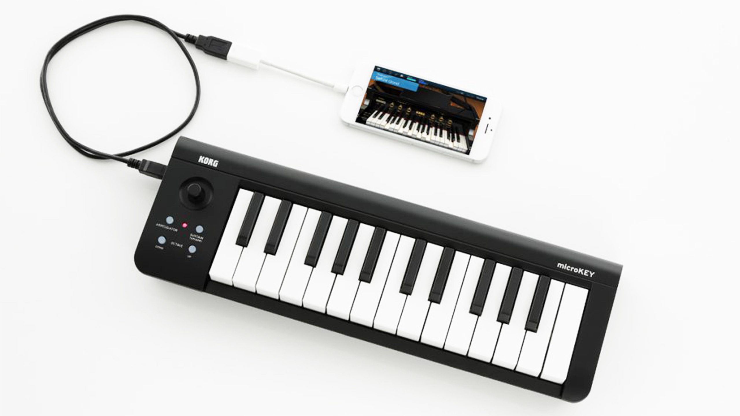 KORG microKEY-25 iPhoneでシンセ化 スタンド付きライブにも KORG new Module for iPhone and iPad with new microKEY/Air