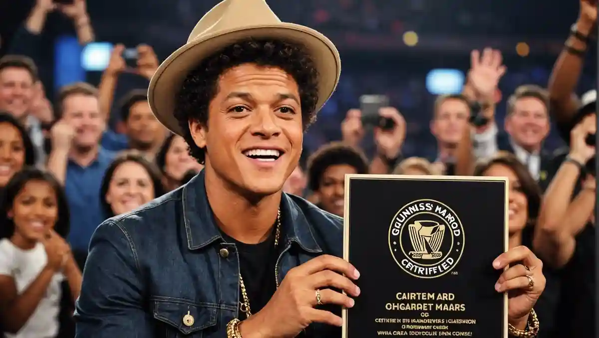 What Guinness World Record was Bruno Mars certified for in 2015?