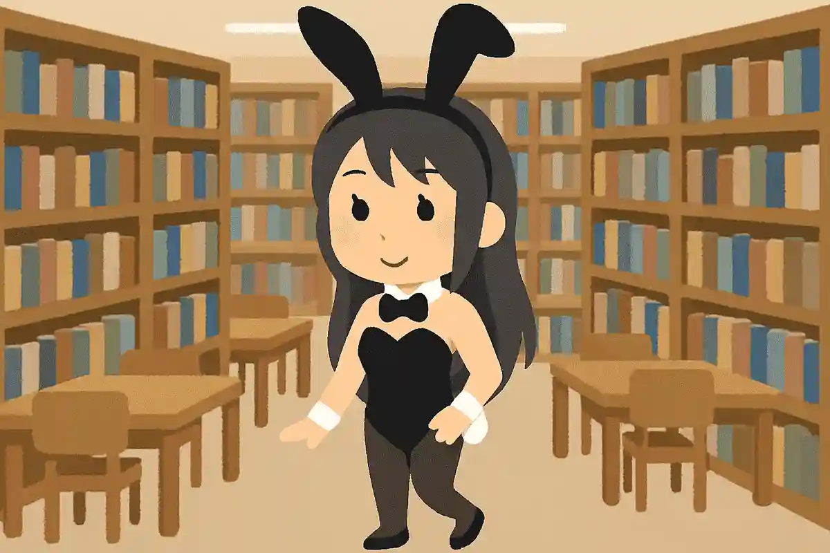 What cosplay was Mai Sakurajima doing in the library in the “Rascal Does Not Dream” series?