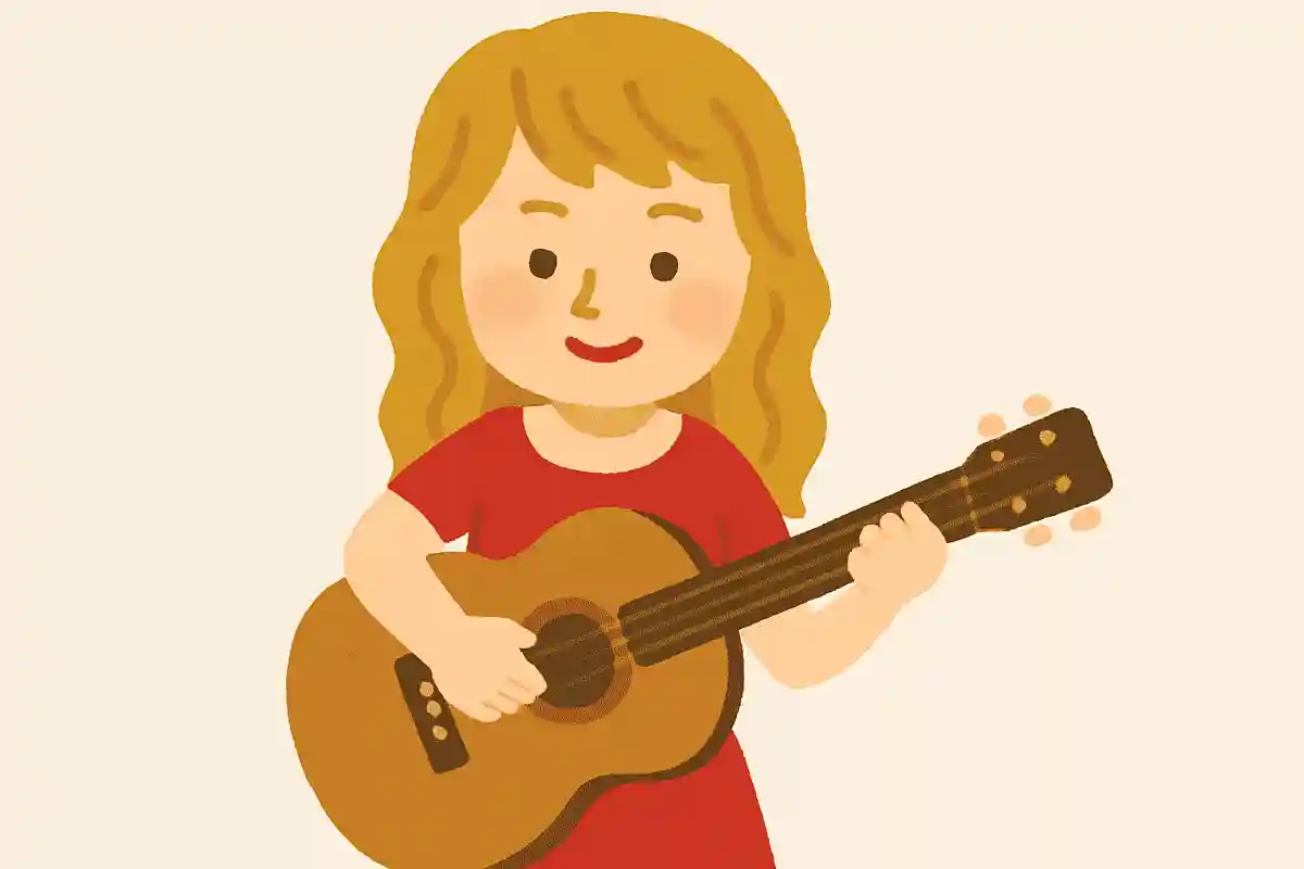 Taylor also says she loves playing the guitar. What was the first song she was able to play on the guitar?